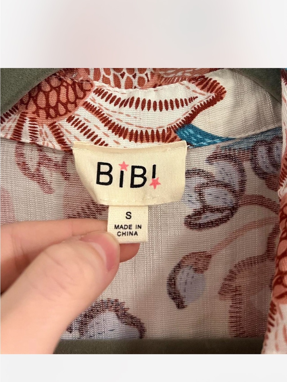 Bibi Bold Multicolor Floral Print Oversized Button Down Top - Picture 6 of 10